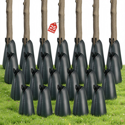 VEVOR Tree Watering Bags Slow Release 20 Gallon 25 Pack, 3-4 Hours Tree Water Bag, Heavy Duty PE Tree Drip Irrigation Gator Bag with Zipper, Durable & Reusable Deep Root Shrub Watering Bag