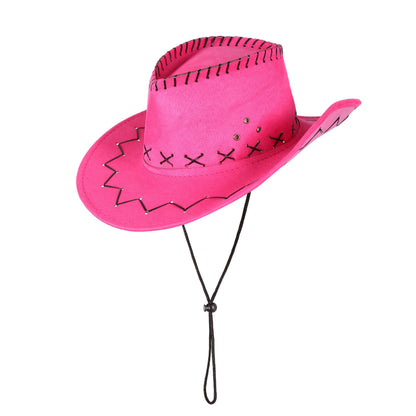 Nuehoryu Cowgirl Costume for Girls Western Outfit with Cowgirl Hat for Halloween Western Rodeo Dress Up (5-6 Years)