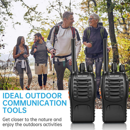 Maylawn Walkie Talkies Long Range 2Pcs, Walkie Talkies for Adults with Rechargeable Batteries, 2 Way Radio with LED Light Earpieces 16CH Supports VOX Function