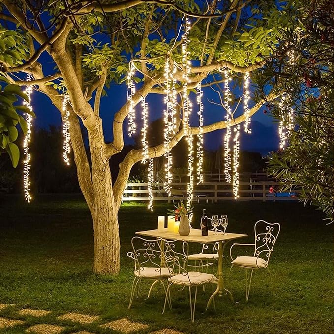 JMEXSUSS Warm White Christmas Lights Indoor, 20ft 400 LED Cluster Lights Christmas Outdoor with Remote, 8 Modes Plug in Christmas Tree Lights for Christmas Tree Wreath