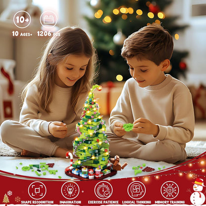 Siyaluens Advent Calendar 2025 Christmas Tree Building Blocks Set - 24 Days of Countdown Calendar Toys Gifts for for Adults Teens Girls Boys, 1206 Pieces
