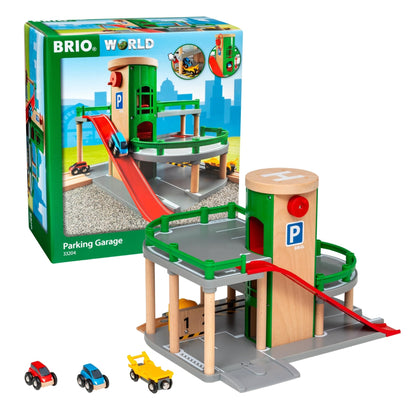 BRIO 33204 Parking Garage for Kids Age 3 Years Up - Compatible with all BRIO Railway Train Sets & Accessories, Multicoloured