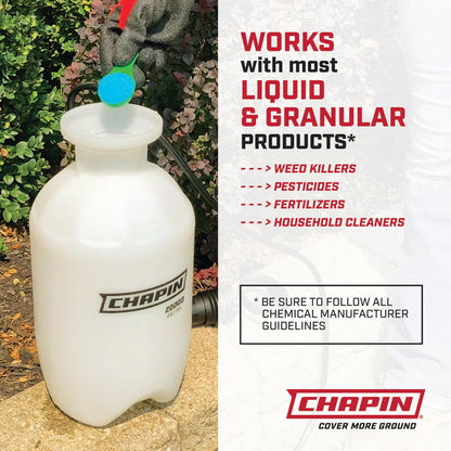 Chapin 20000 Made in USA 1 -Gallon Lawn and Garden Pump Pressured Sprayer, for Spraying Plants, Garden Watering, Weeds and Pests, Polypropylene, Translucent White