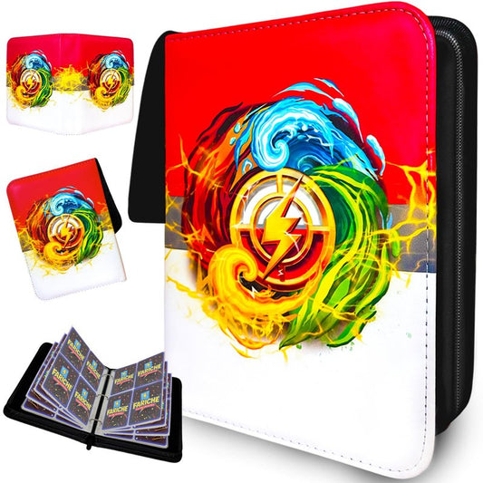 Trading Card Binder for TCG Cards, 4-Pocket Portable Card Collector Ablum Holder Book Fits 400 Cards with 50 Removable Sleeve, Waterproof Card Binder Display Storage Carrying Cases -4 Color