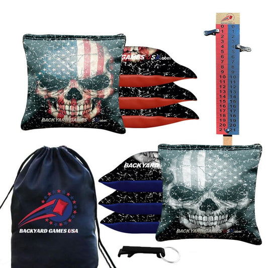 CornholeGamesUSA Pro Cornhole Bags Set of 8 Regulation - Professional Cornhole Bags for Tournament Play, Slick n Stick Bean Bags for Cornhole, Corn Hole Bags Regulation Set of 8- Made in USA