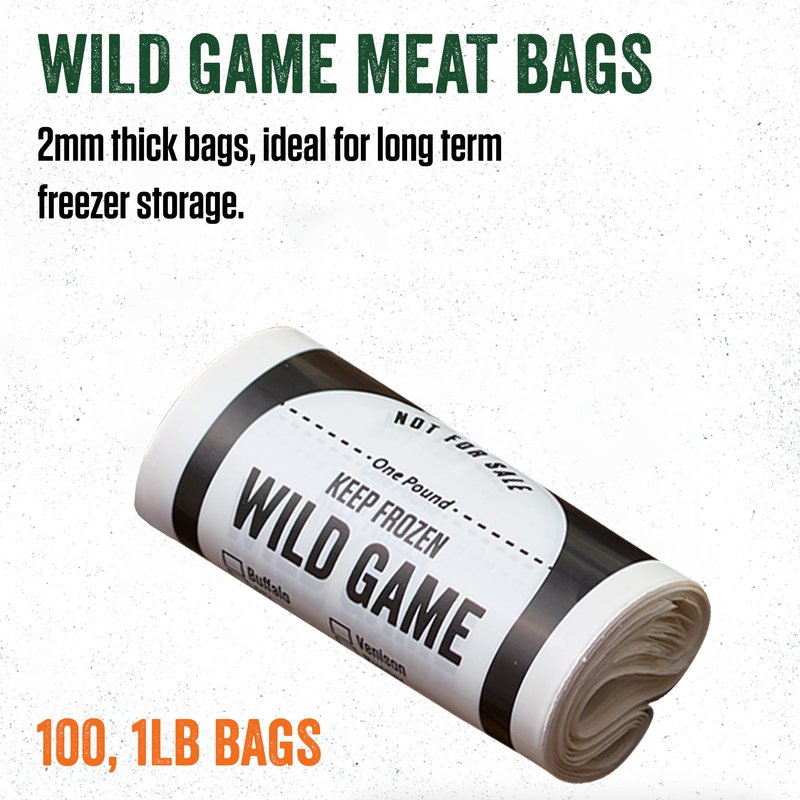 LEM Products 1 lb. Wild Game Bags, Polyethylene, White and Black, 100 Count