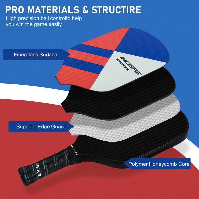 Pickleball-Set of 2，Incisae Pickleball Paddles, Fiberglass Pickleball Rackets, Cooling Towel and Pickleball Bag - Indoor & Outdoor Pickleball Set for Beginners & Intermediate Players…