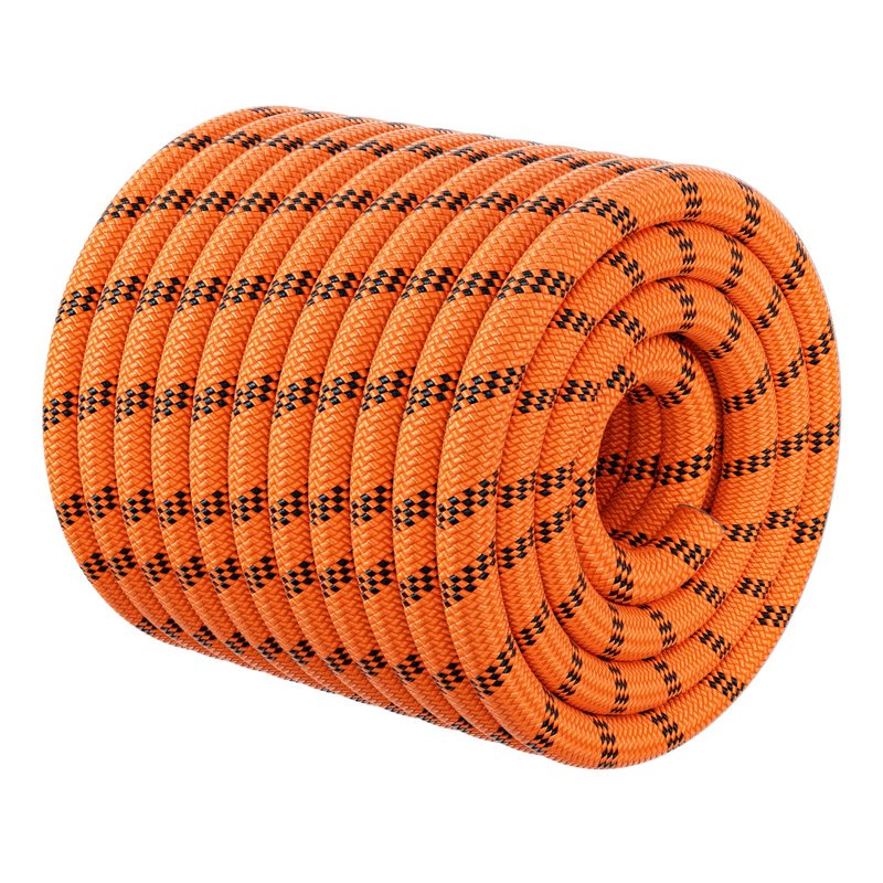 Double Braided Arborist Rigging Rope - 1/2 in X 100 ft 48 Strands Rappelling Outdoor Pulling Heavy Duty Polyester Bull Rope for Swing Tree Work Camping Rescue Hiking Logging - Orange