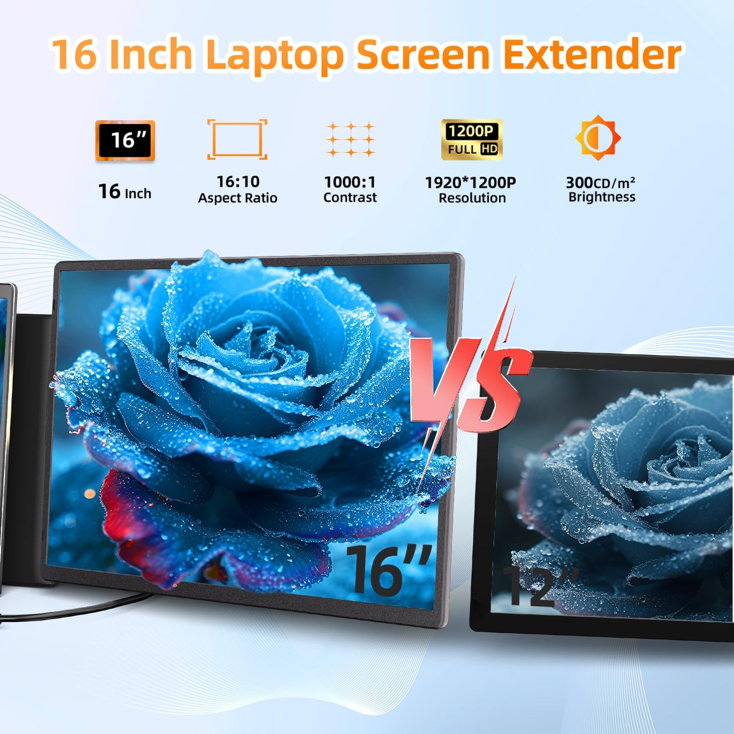 Laptop Screen Extender - Ultra-Thin 1.3lbs 14" FHD IPS Dual Portable Monitor Extension for Laptop, Attachment Plug & Play for 13-17" Laptops, Second Extra Travel Display for Windows/Mac/Android