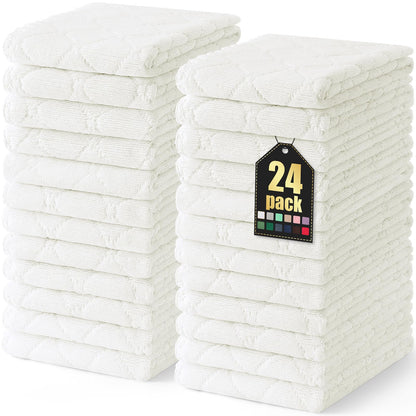 Homaxy 12 Pack Kitchen Dish Cloths (10 x 10 Inches, Grey), Super Soft and Absorbent Coral Velvet Dish Towels, Nonstick Oil Fast Drying Microfiber Cleaning Cloth, No Lint Household Dishcloths