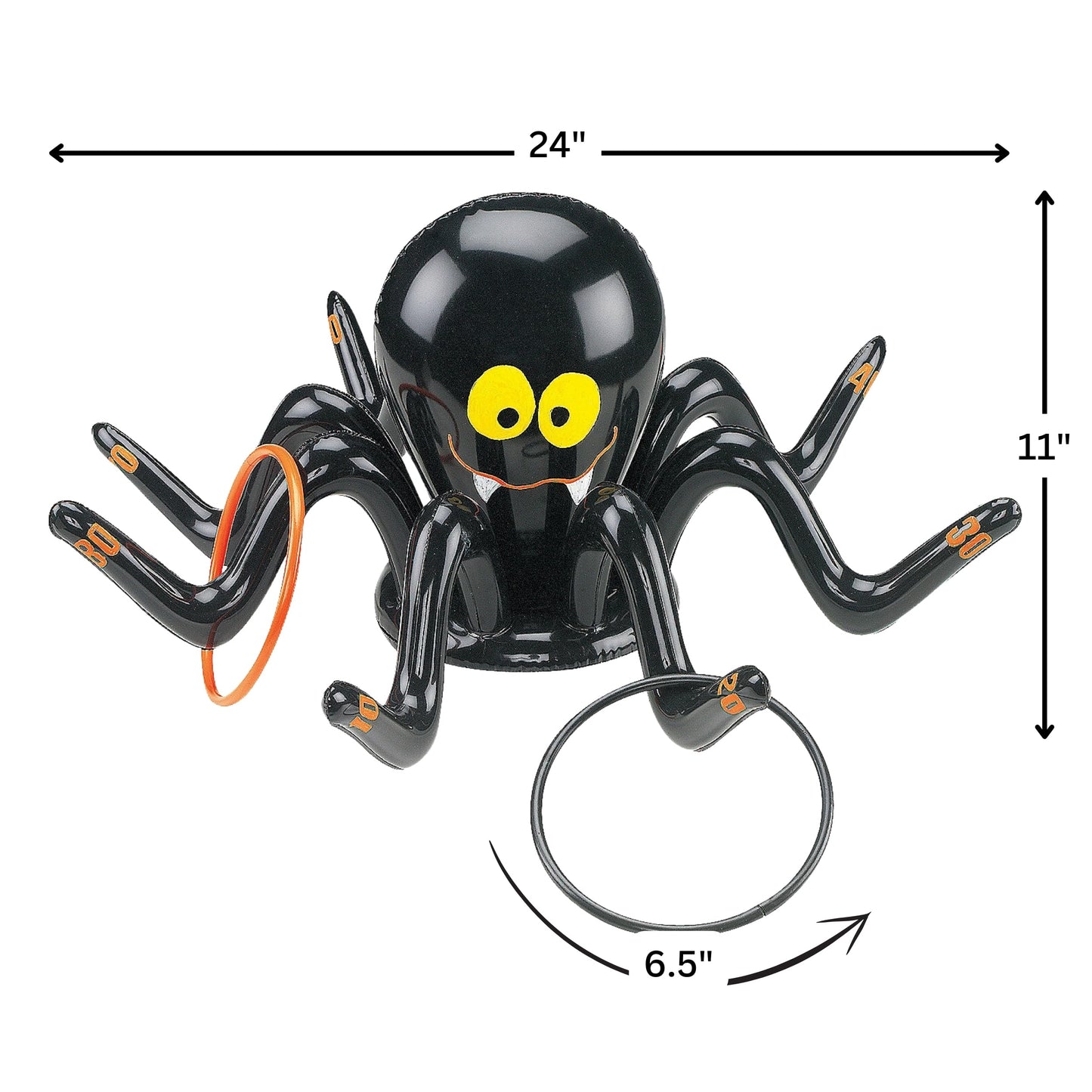Fun Express - Inflate Spider Ring Toss Game for Halloween - Toys - Inflates - Inflatable Games - Halloween - 5 Pieces