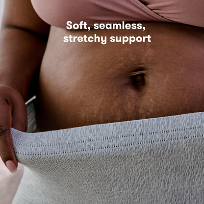 Frida Mom Women's Postpartum Underwear, Disposable Boyshort Underwear, Seamless with Stretchy Support, Postpartum Essentials, Size Regular (Waist 28"-42" Stretched), 8 Count, Grey