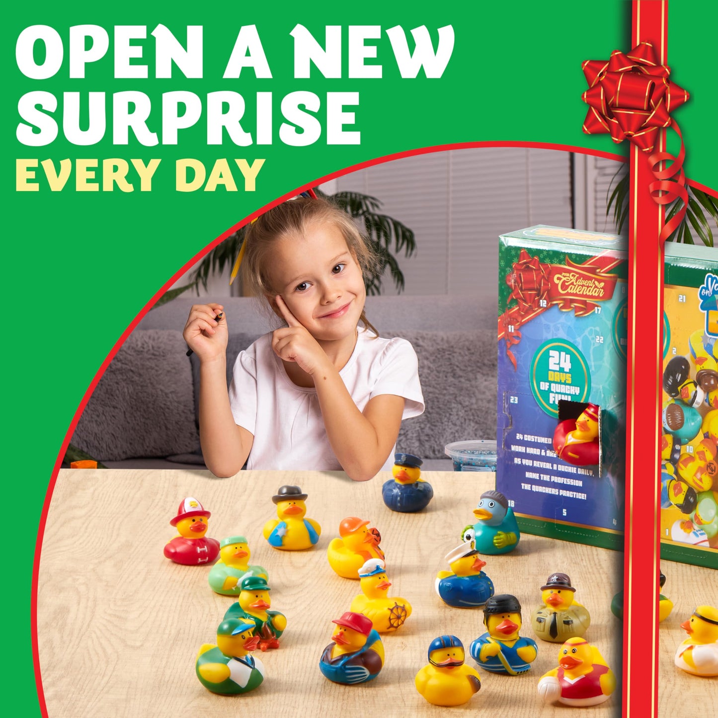 JOYIN 24 Days Christmas Advent Calendar 2025, Rubber Ducks for Boys Girls Kids and Toddlers, Party Favor Xmas Gifts, Halloween Rubber Ducky Bath Toys, Kids Xmas Fun Ducks, Christmas Countdown