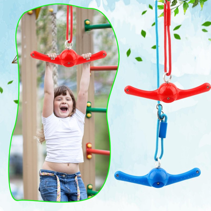 Restroma 2 Pack Ninja Twist Swing 360° Handle Twist Playset Ninja Line Toys Jungle Gym Accessories for Kids Boys Girls Playground Backyard Swing Set Attachments