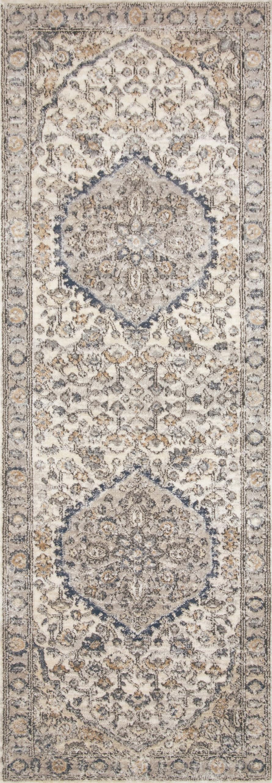 Loloi II Teagan Collection TEA-01 Natural/Lt. Grey 6'-7" x 9'-2", .25" Thick, Area Rug, Soft, Durable, Neutral, Woven, Low Pile, Non-Shedding, Easy Clean, Living Room Rug