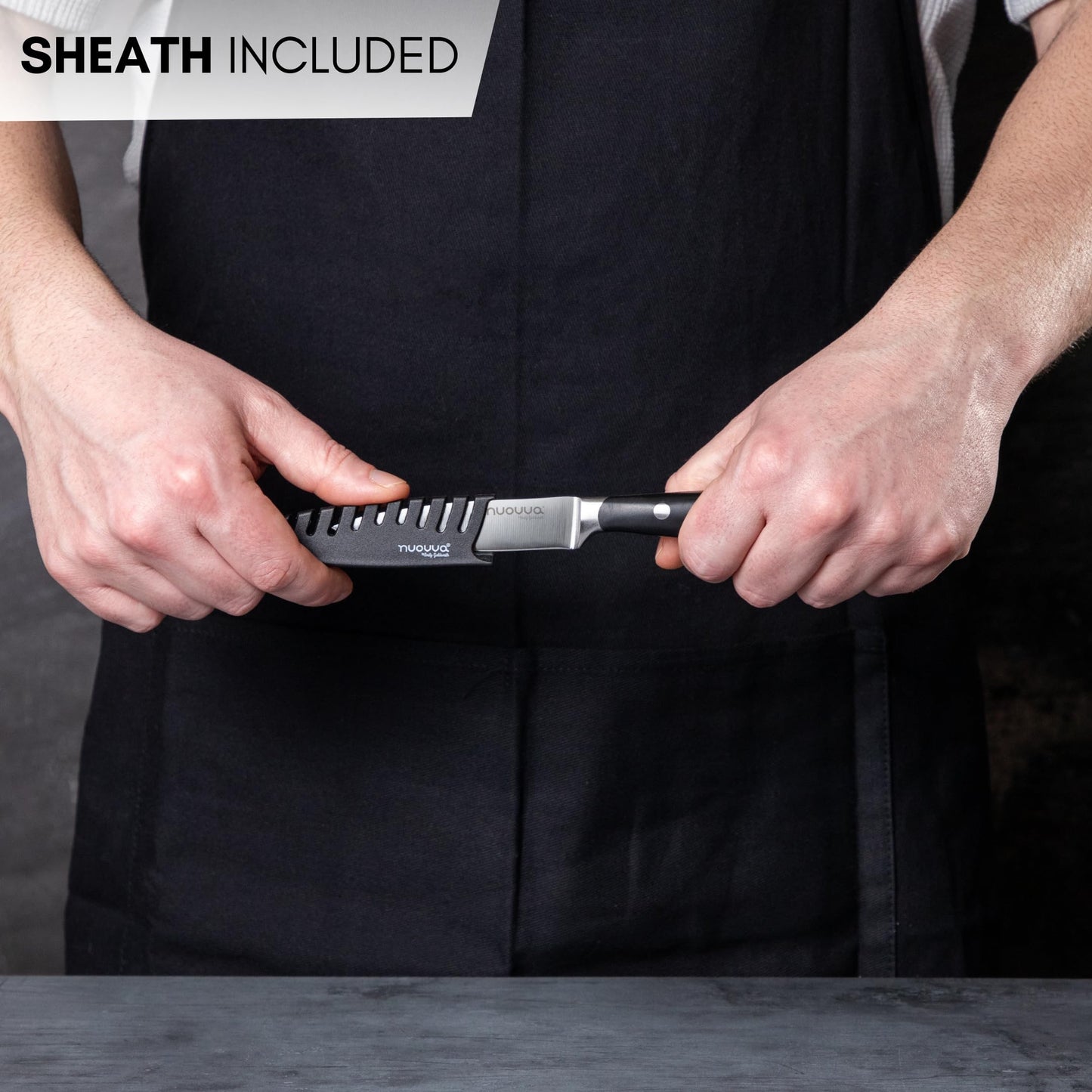 nuovva Sharp Kitchen Utility Knife – Professional Vegetable Knife – 5 inch German High Carbon Stainless Steel – Small Paring Knife