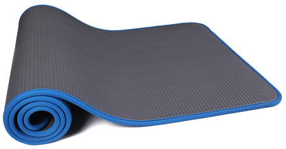 Fitvids All-Purpose 2/5-Inch (10mm) Extra Thick High Density Anti-Slip Exercise Pilates Yoga Mat with Carrying Strap, Gray