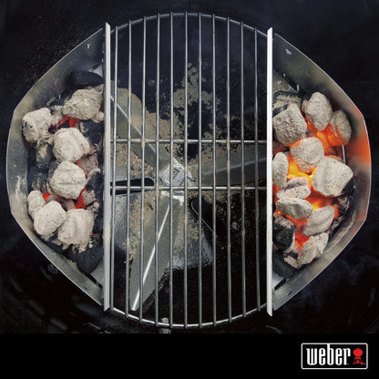 Weber Charcoal Baskets (Set of 2), Made of Robust, galvanised Steel, Ideal for Direct & indirect Grilling with Charcoal/briquettes, Suitable for All 47cm Charcoal barbecues - Silver (7403)