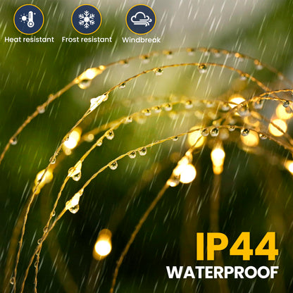 GIGALUMI Garden Outdoor Decor Lights 120LED 2Pack, Solar Garden Lights for Yard Outside Fairy Decorative,Solar Powered for Yard Pathway Flowerbed Planter Balcony Patio 4th of July Decor（Warm White）