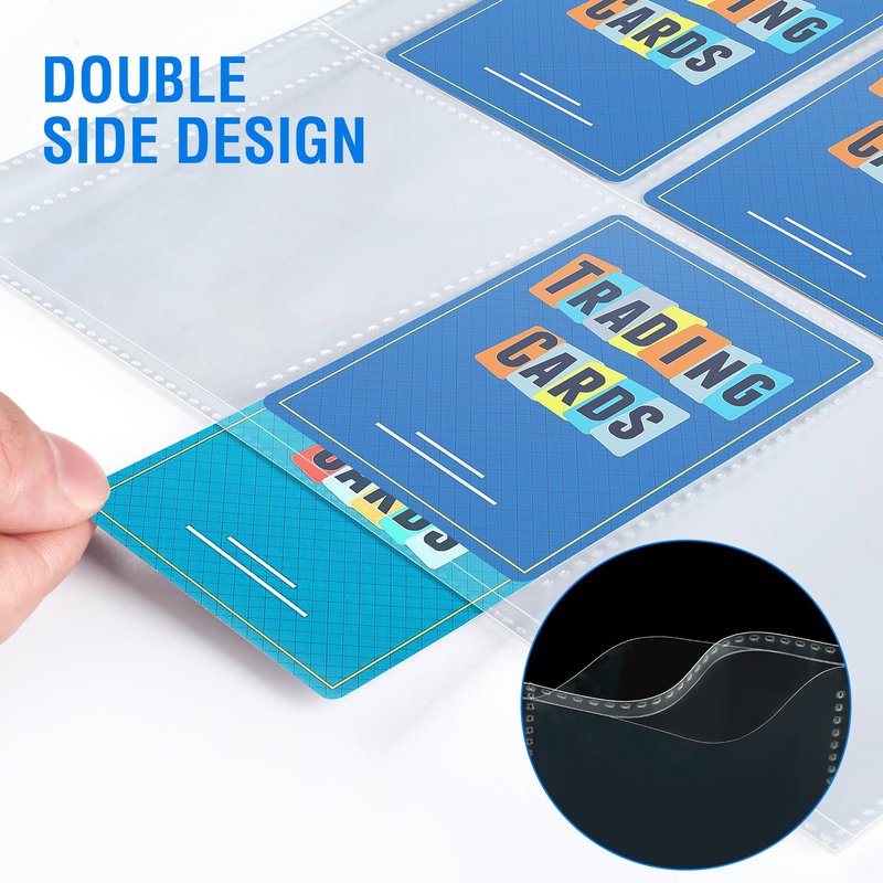 120 Pack 9 Pocket Page Protectors, Sooez Double Sided Trading Card Sleeves for 3 Ring Binder, Baseball Cards Holder, Protective Pages Sheets for Binders Album, Fit for Collectible Games, Sports Cards