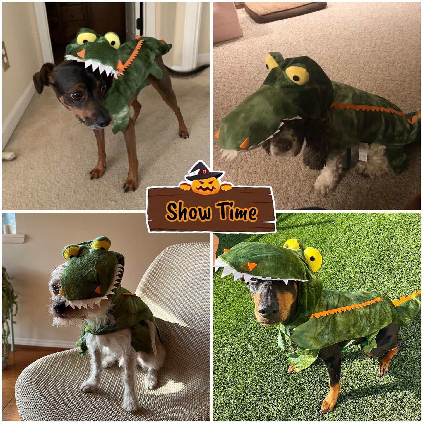 Alligator Dog Costume Dog Halloween Costume, Dogs Crocodile Costumes Hoodie Coats Pets Jumpsuits, Halloween Cosplay Pet Costume for Small Medium Large Dogs Halloween Special Events Photo Props