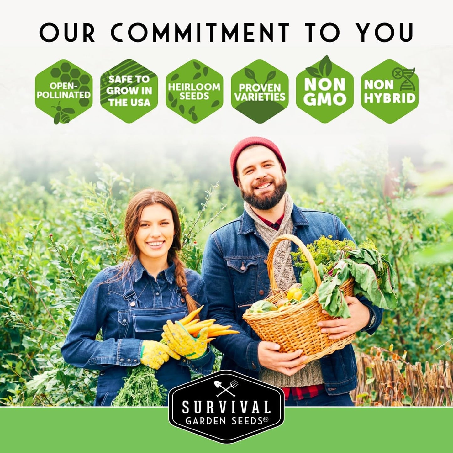 Survival Garden Seeds Homesteader Collection – 50 Heirloom Packets of Vegetables, Herbs, and Flowers for Victory Garden Planting and Emergency Storage
