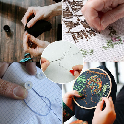 FIVEIZERO 80/40 PCS Large Eye Sewing Needles, 7 Sizes Sewing Sharp Needles, Leather Needle Embroidery Thread Needle, Stainless Steel Yarn Knitting Needles with Threaders for Handsewing Art Crafts