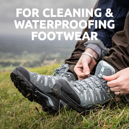 Nikwax Hiking Care Kit - Trainer and Leather Boot Waterproofing - Shoe Cleaner Kit Includes Footwear Cleaning Gel, Fabric & Leather Proof, Waterproofing Wax, Brush and Dry Bag