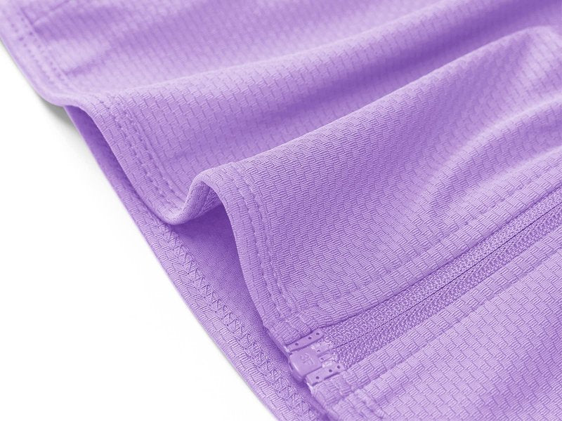 MAGCOMSEN Women's Hiking Jacket Lightweight Long Sleeve UPF 50+ Sun Protection Shirt Breathable SPF Shirts with Thumb Holes Light Purple M