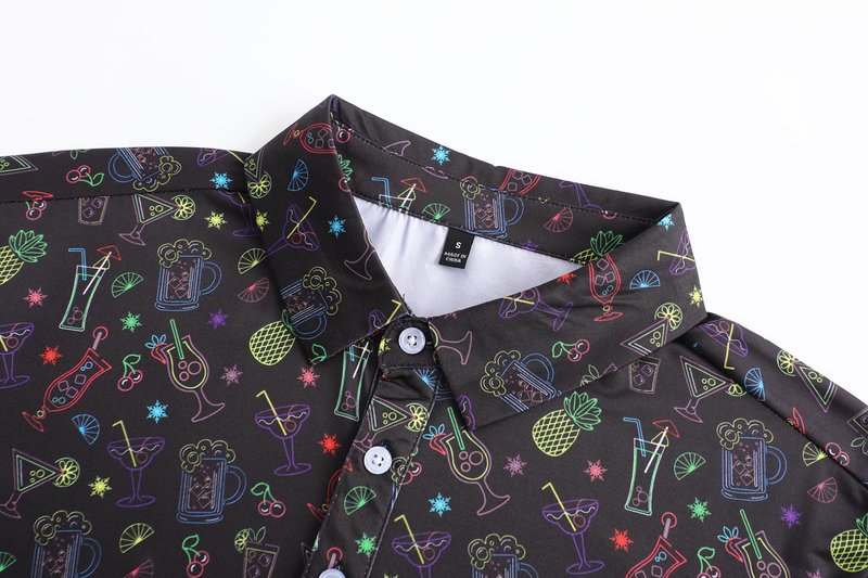 Mens Golf Polo Shirts Short Sleeve Performance Moisture Wicking Dry Fit Casual Print Funny Golf Polo Neon Shirts for Men