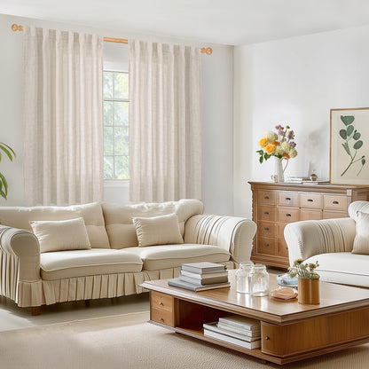 BGment Linen Curtains 63 Inch Length 2 Panels for Living Room - Semi Sheer Drapes Light Filtering Window Treatments with Rod Pocket Back Tab Lightweight for Bedroom, 52 X 63 Inch