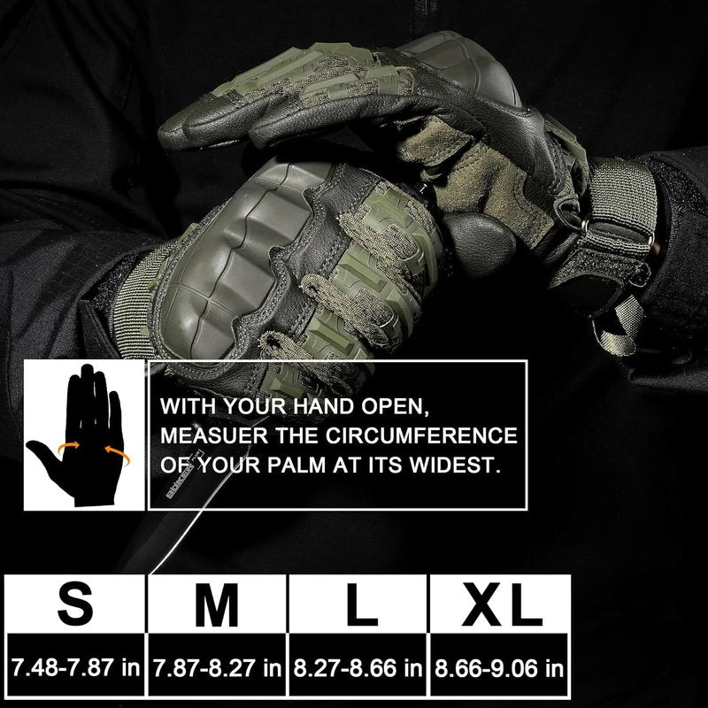 Tactical Gloves for Men - WTACTFUL Rubber Guard Touchscreen | Airsoft, Motorcycle, Hunting