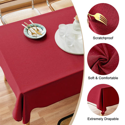 AUSSPVOCT Textured 54 Inch Round Tablecloth Up to 35'' Dia Tables Waterproof Spill-Proof Wipeable Table Cloth Wrinkle Free Circle Dining Table Cover for Birthday Farmhouse Outdoor Party Tablecloths