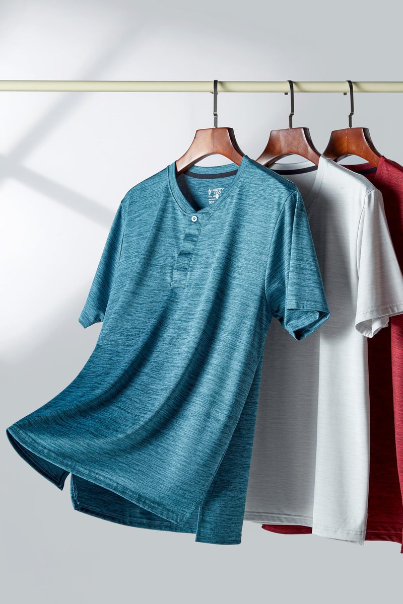 3 Pack: Mens Polo Shirts, Business Casual Golf Henley Work Shirts for Men, Collarless Short Sleeve Stylish Athletic Tshirts (Set 2, Medium)