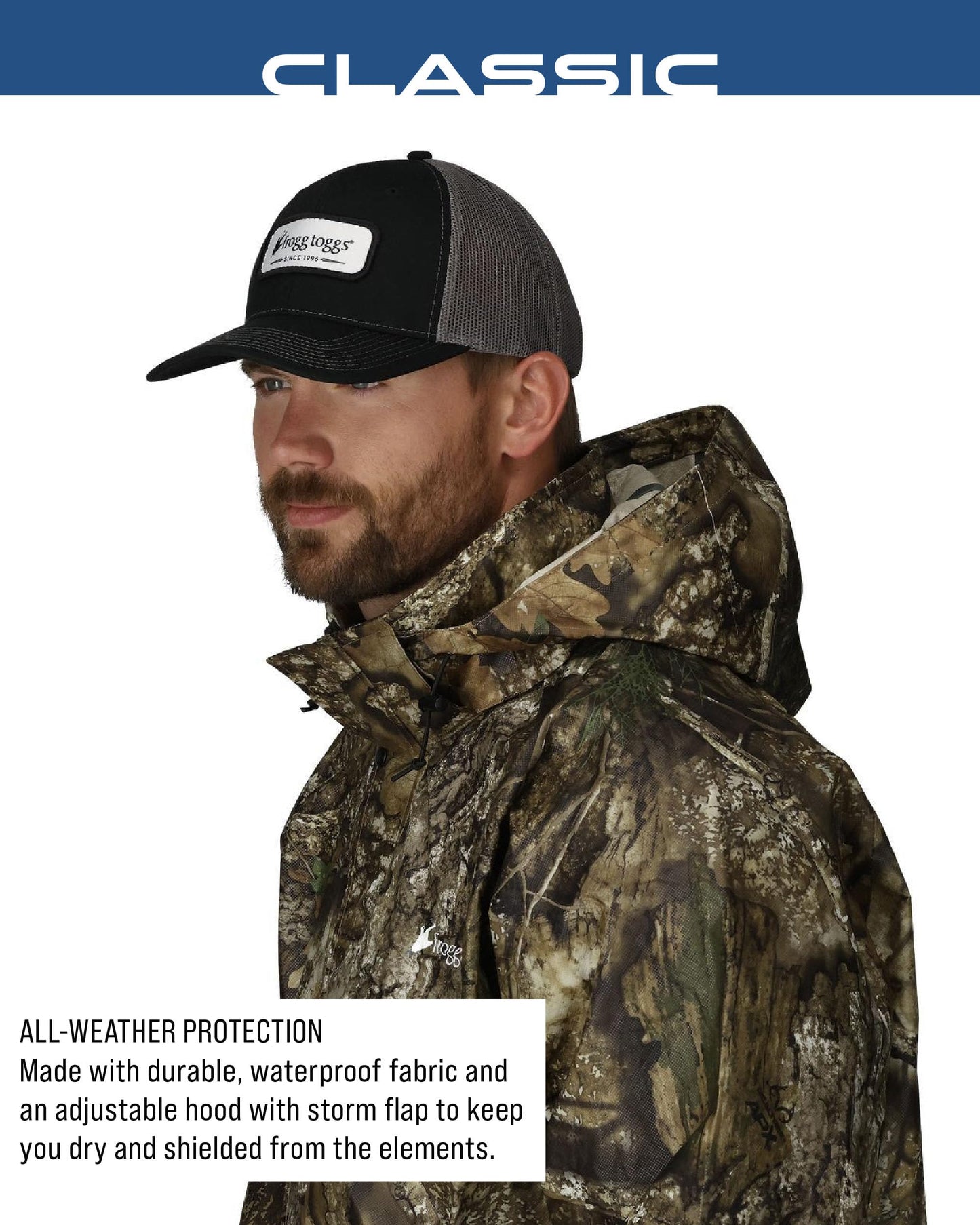 FROGG TOGGS Men's Classic Pro Action Waterproof Breathable Rain Jacket, Realtree APX, Large