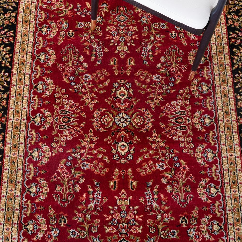 SAFAVIEH Area Rug 8x10 - Lyndhurst Collection - Large - Red & Black, Traditional Oriental Design, Non-Shedding & Easy to Clean, Ideal for Living Room, Bedroom, Dining Space (LNH331B)