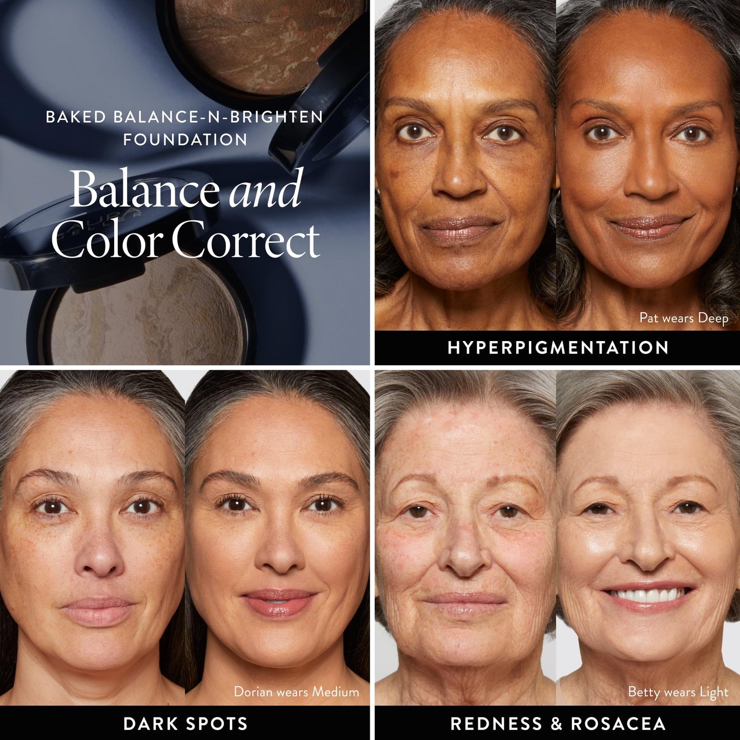 LAURA GELLER Baked Balance-n-Brighten Colour Correcting Powder Foundation (Medium) Buildable Light to Medium Coverage Baked Foundation, Demi-Matte Finish