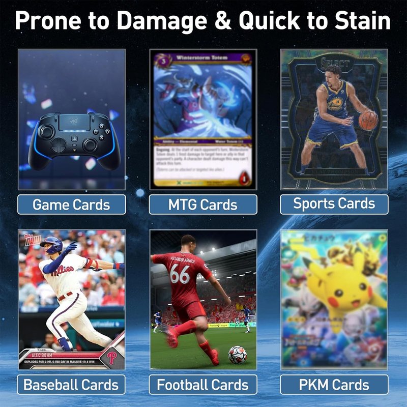 Card Sleeves - 300 Clear Plastic Trading Card Protectors for Baseball, Sports & MTG | 3.6" L x 2.6" W