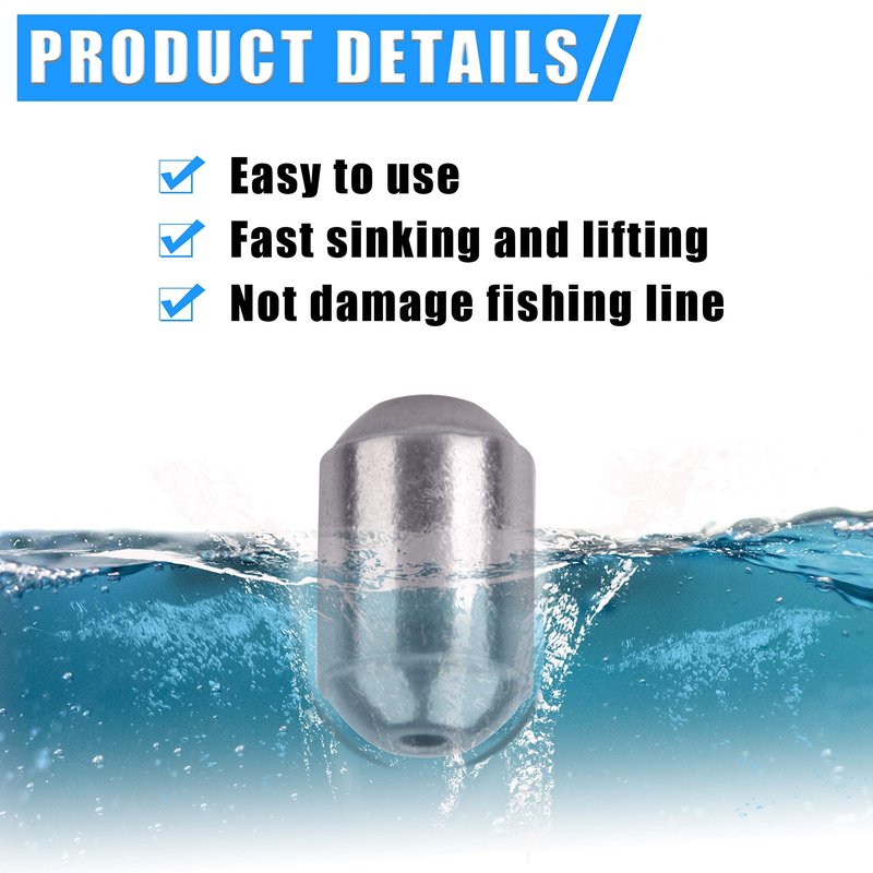 Fishing Weights Egg Sinkers Kit,42pcs Lead Free Fishing Weights Slip Sinkers for Fishing Lines Steel Barrel Weights for Freshwater Saltwater Bass Trout Walleye Fishing