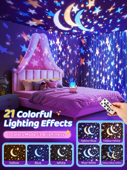 Unicorn Night Light for Kids, with 15 Films & 10 White Noises, Rechargeable 1200mAh Toddler Night Light with 360° Rotation, Remote Control Unicorn Gifts for Girls, Toys for 1 Year Old Girls