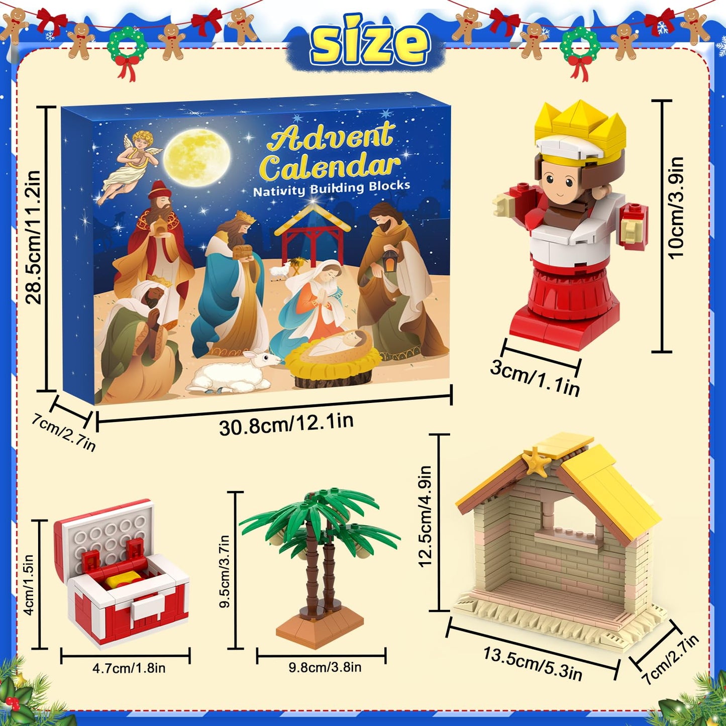 Nativity Advent Calendar 2025 Kids,24 Day Christmas Countdown Calendar Building Blocks Set,Surprise Xmas Gift for Adult,Teen Girls & Boys