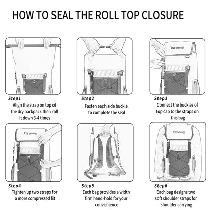 IDRYBAG Waterproof Backpack for Men 25L/45L, Dry Bags Kayak, Dry Backpack Camping Hiking