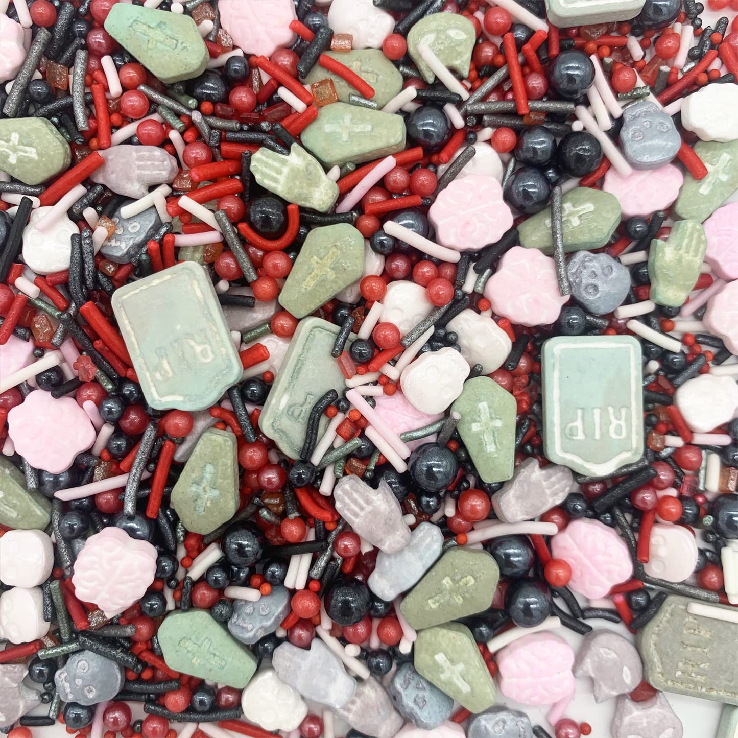 Sprinkles I 3.5 oz I Red And Black Sprinkle I Skull Bloody I Cake Cupcake Toppers Cookie Dessert Decorations
