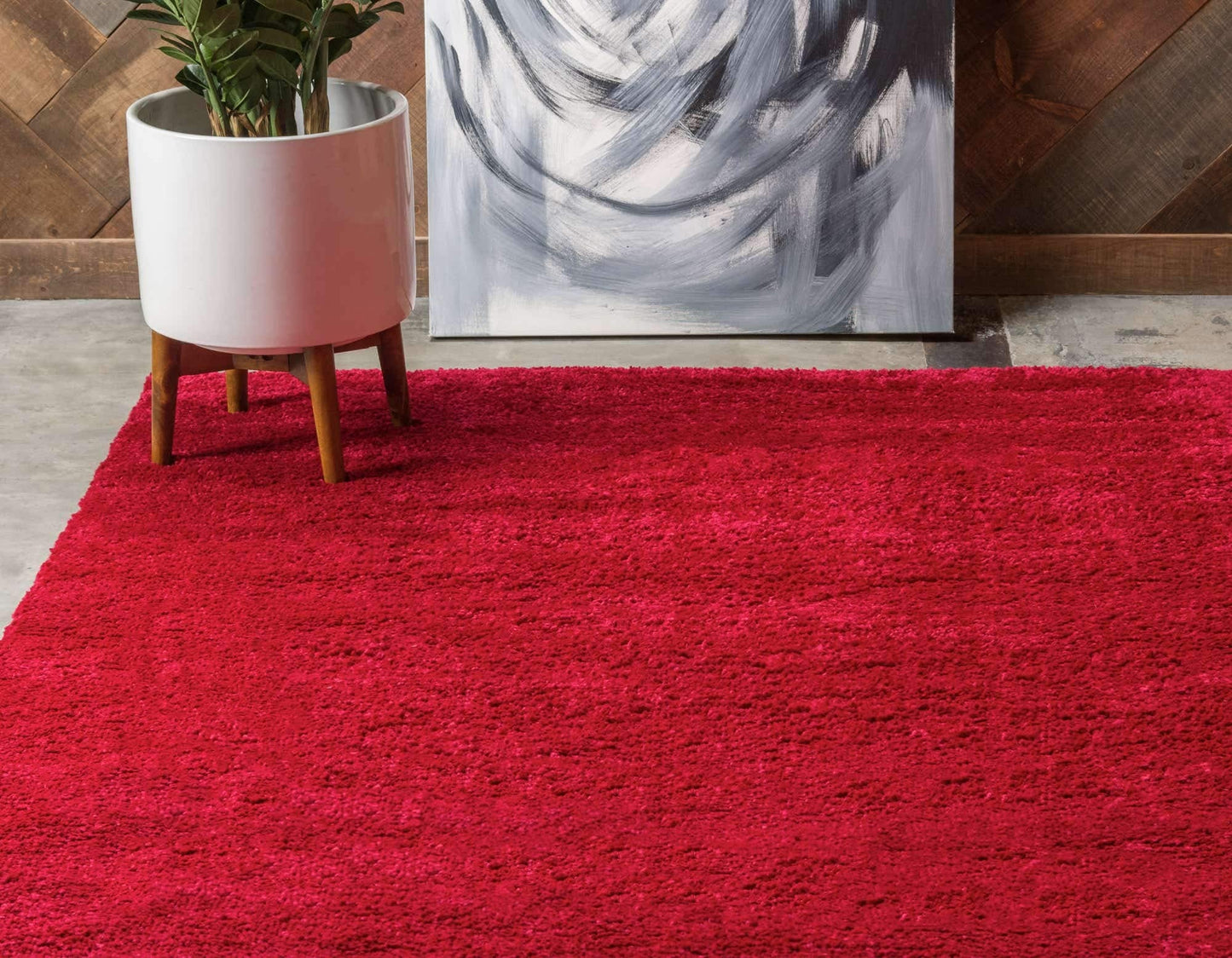Unique Loom Solo Collection Area Rug - Calabasas (7' 10" x 10' Rectangle, Red)