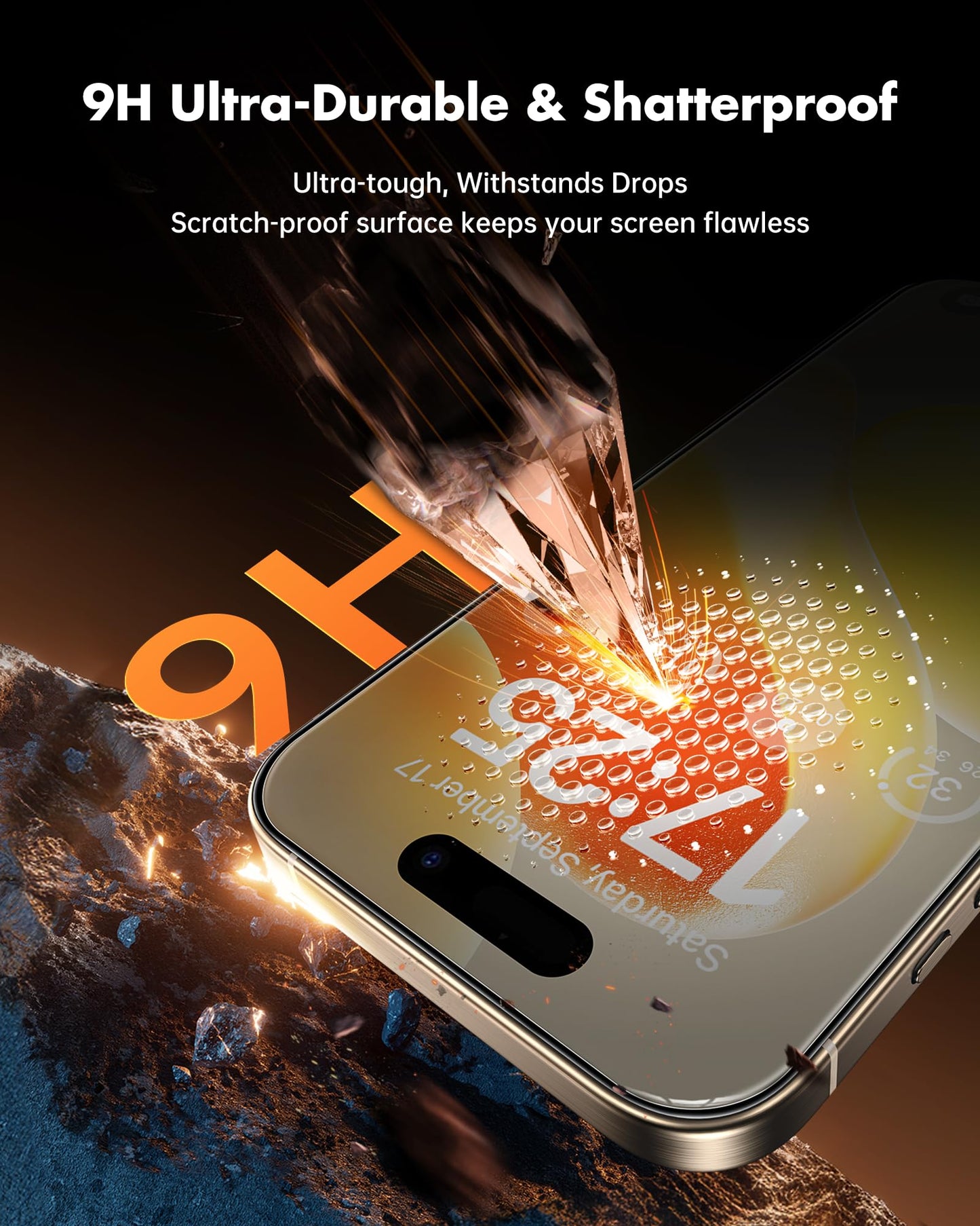 UNBREAKcable Privacy Screen Protector for iPhone 14/ iPhone 13/13 Pro, Tempered Glass [True 28°Anti Spy] [9H Hardness] [Case Friendly] Private Protector for iPhone 6.1" - 2 Pack