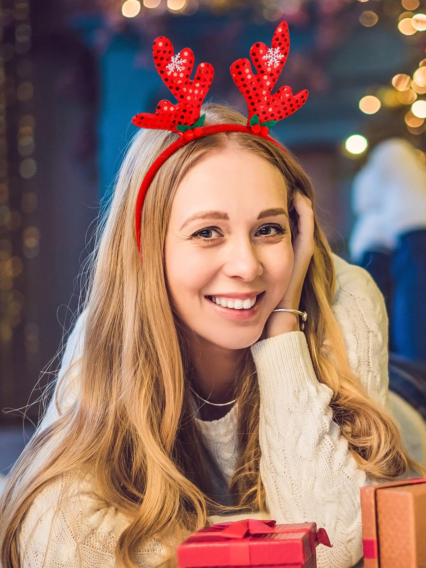 HOVACY 30 PCS Christmas Headbands, 15 Styles Christmas Headwear, Reindeer Antler Headbands, Santa Claus Xmas Tree Headpieces, Party Supplies, Christmas Decor for Womens Adult