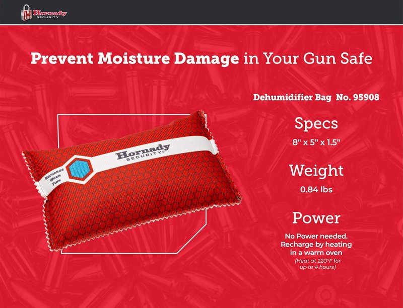 Hornady Reusable Dehumidifier Bag - 450G Moisture Absorber for Gun Safes | Prevents Damage to Firearms & Accessories, Black