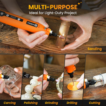 HARDELL Mini Cordless Rotary Tool, USB Charging, 5-Speed Rotary Tool Kit with 69 Accessories, Multi-Purpose 3.7V Power Multi Tool for Sanding, Polishing, Drilling, Etching, Engraving, Cutting, DIY