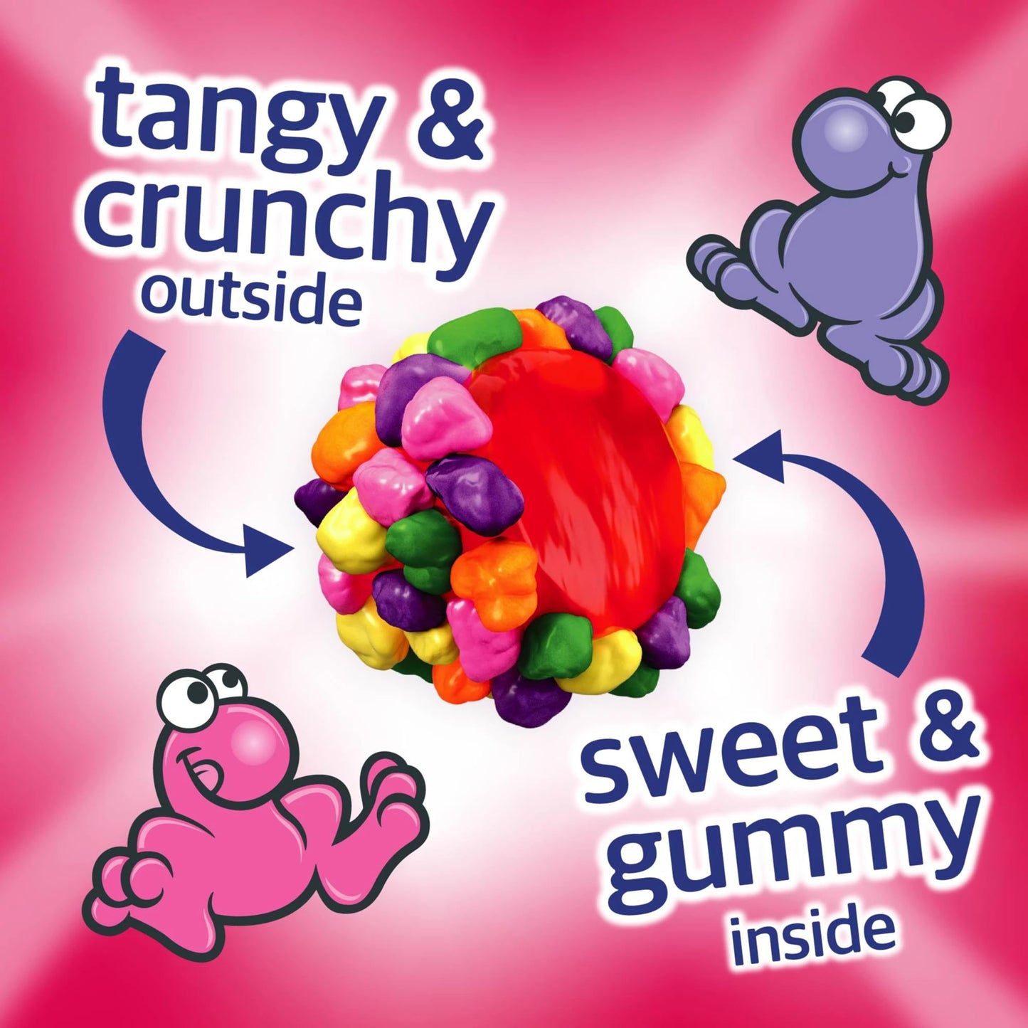 Nerds Gummy Clusters Candy, Rainbow, 3 Ounce Pouches (Pack of 12)