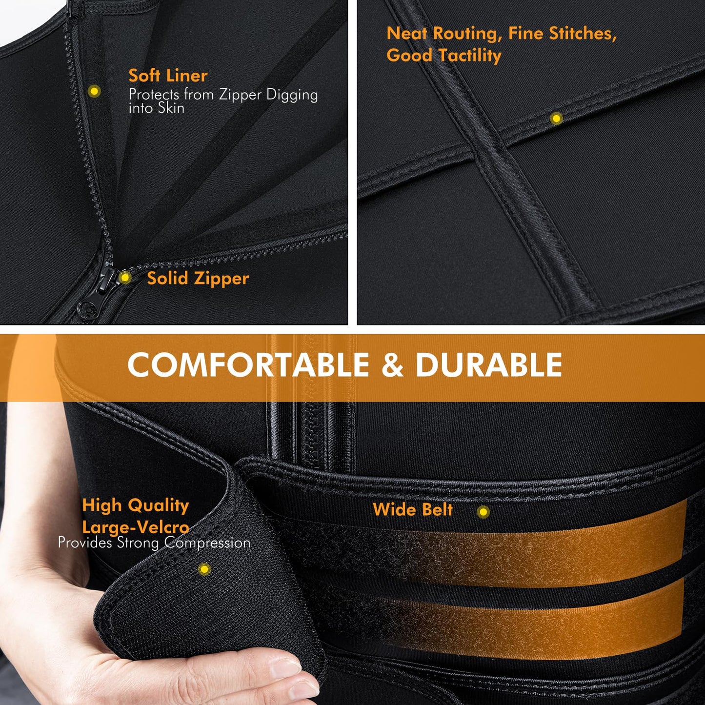 A+ Choice Sauna Vest Waist Trainer for Men - Mens Sauna Suit Large Sweat Belt Body Shaper for Gym Workout Exercise Faja Para Hombre Plus Size 5XL